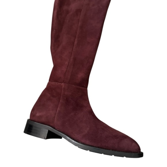 Aquatalia Norina Stretch Suede Over the Knee Riding Boots Deep Wine 6.5 - Picture 6 of 9